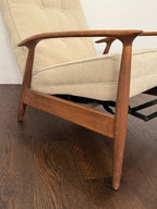 Milo Baughman for James, Inc. MCM Walnut Upholstered Recliner
