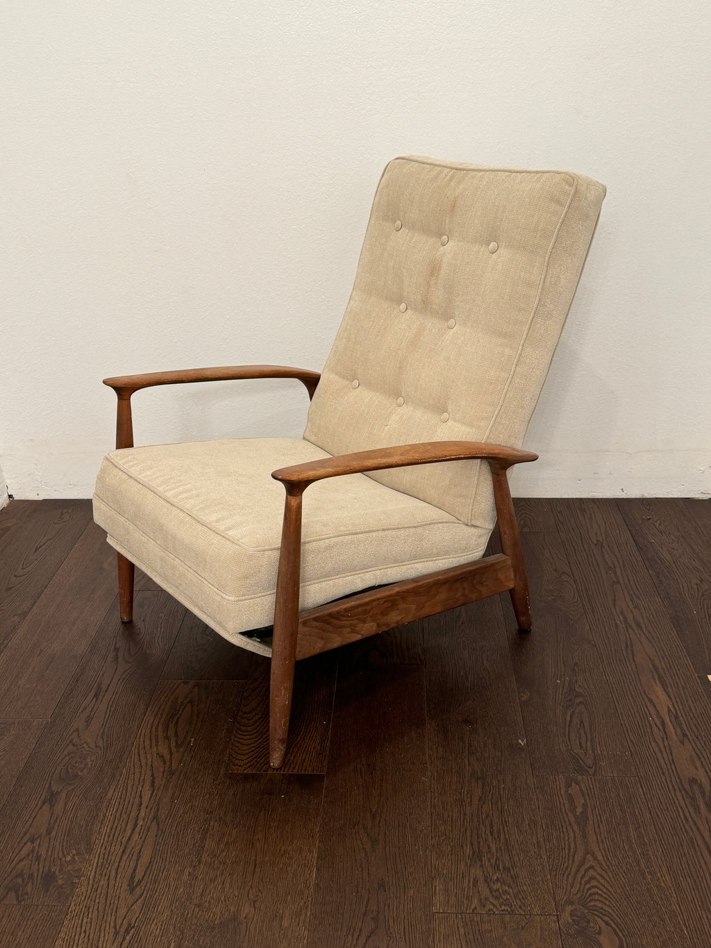 Milo Baughman for James, Inc. MCM Walnut Upholstered Recliner