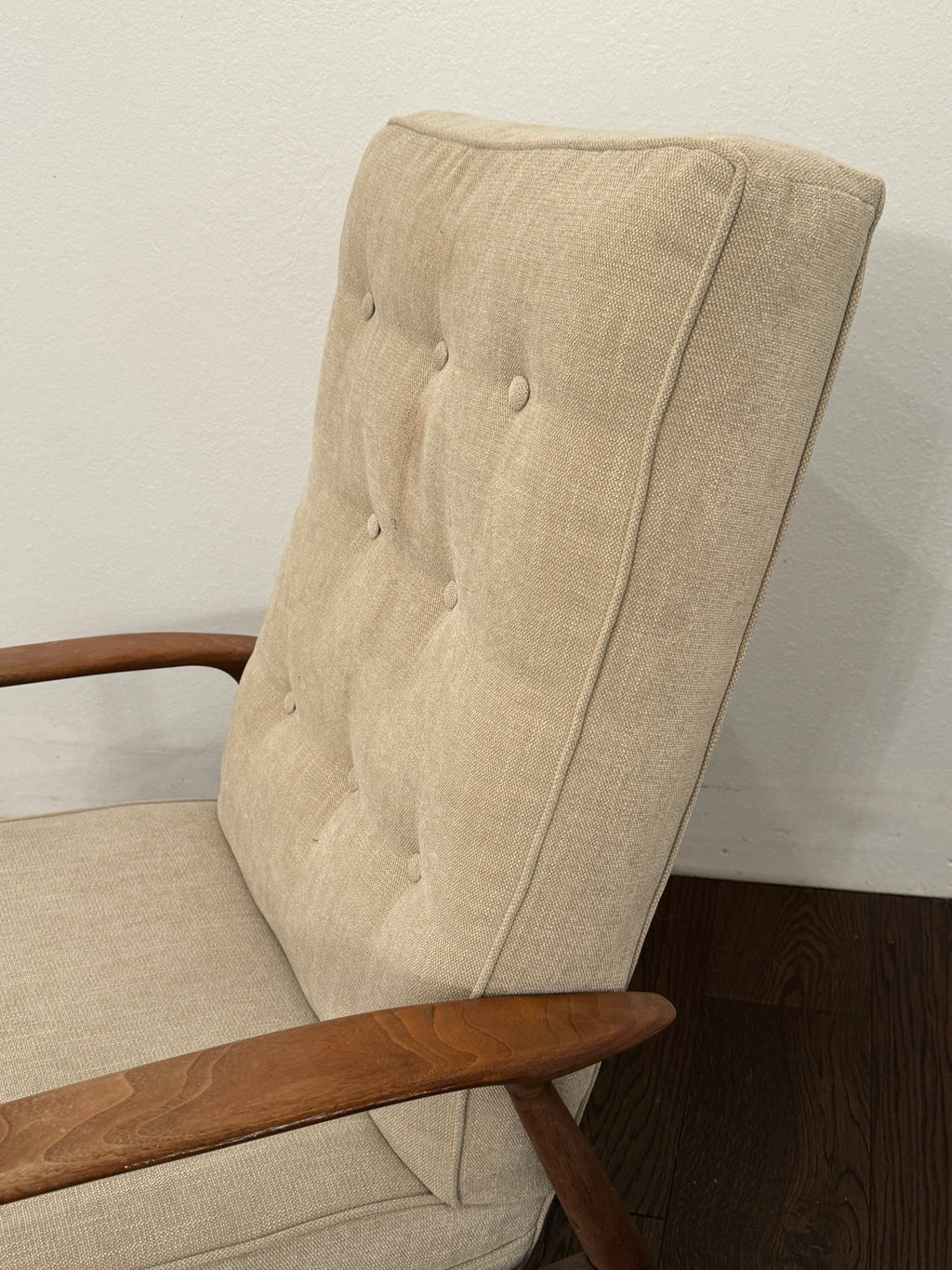 Milo Baughman for James, Inc. MCM Walnut Upholstered Recliner