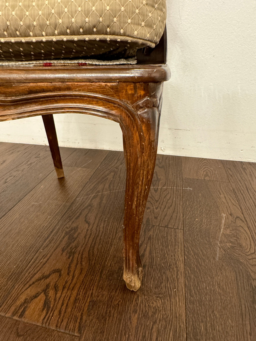 Vintage French Cane Arm Chair, Accent Chair with Removeable Seat Cushion