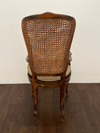 Vintage French Cane Arm Chair, Accent Chair with Removeable Seat Cushion