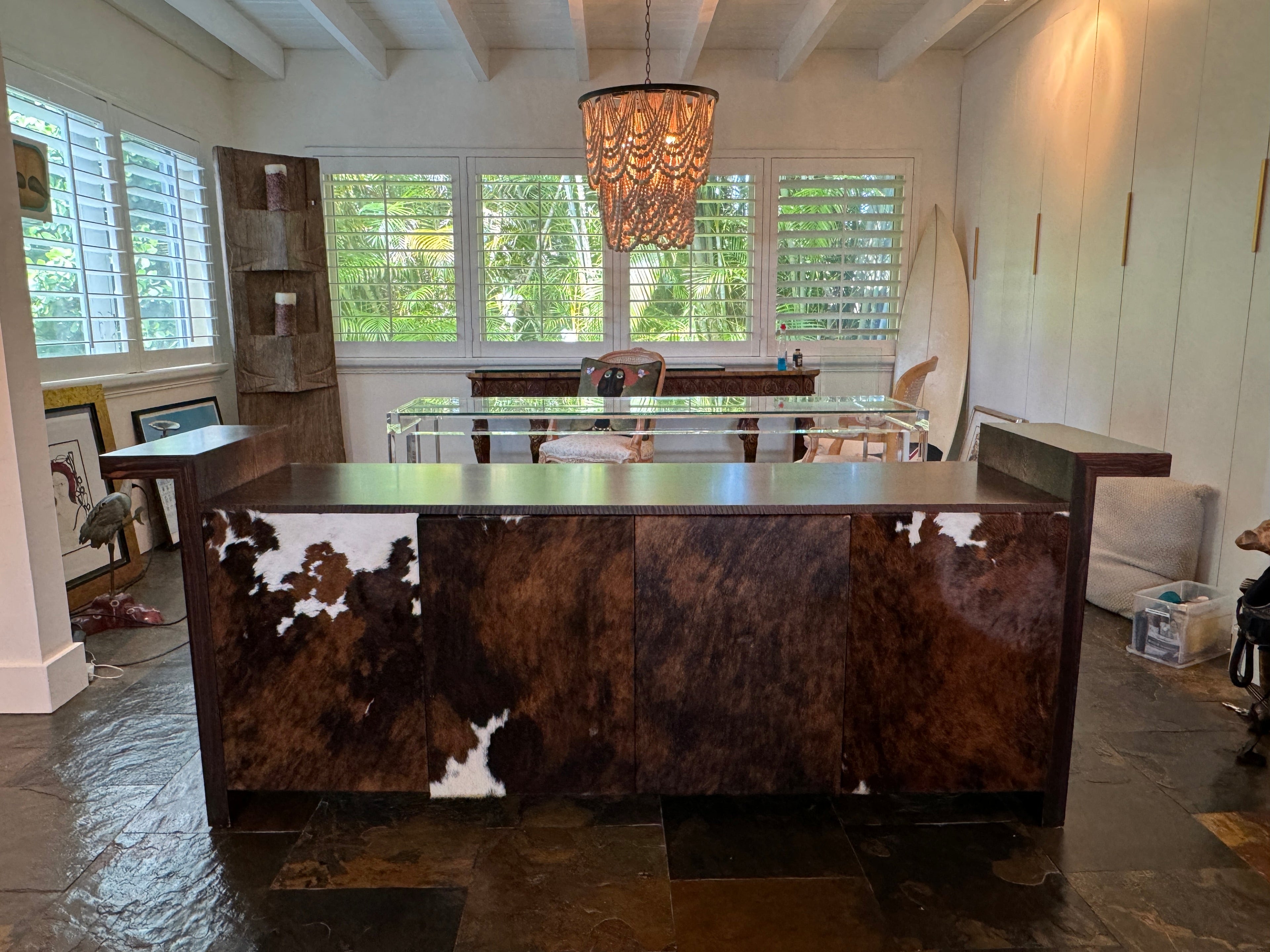 Custom Designed Cowhide Credenza / Buffet / Sideboard
