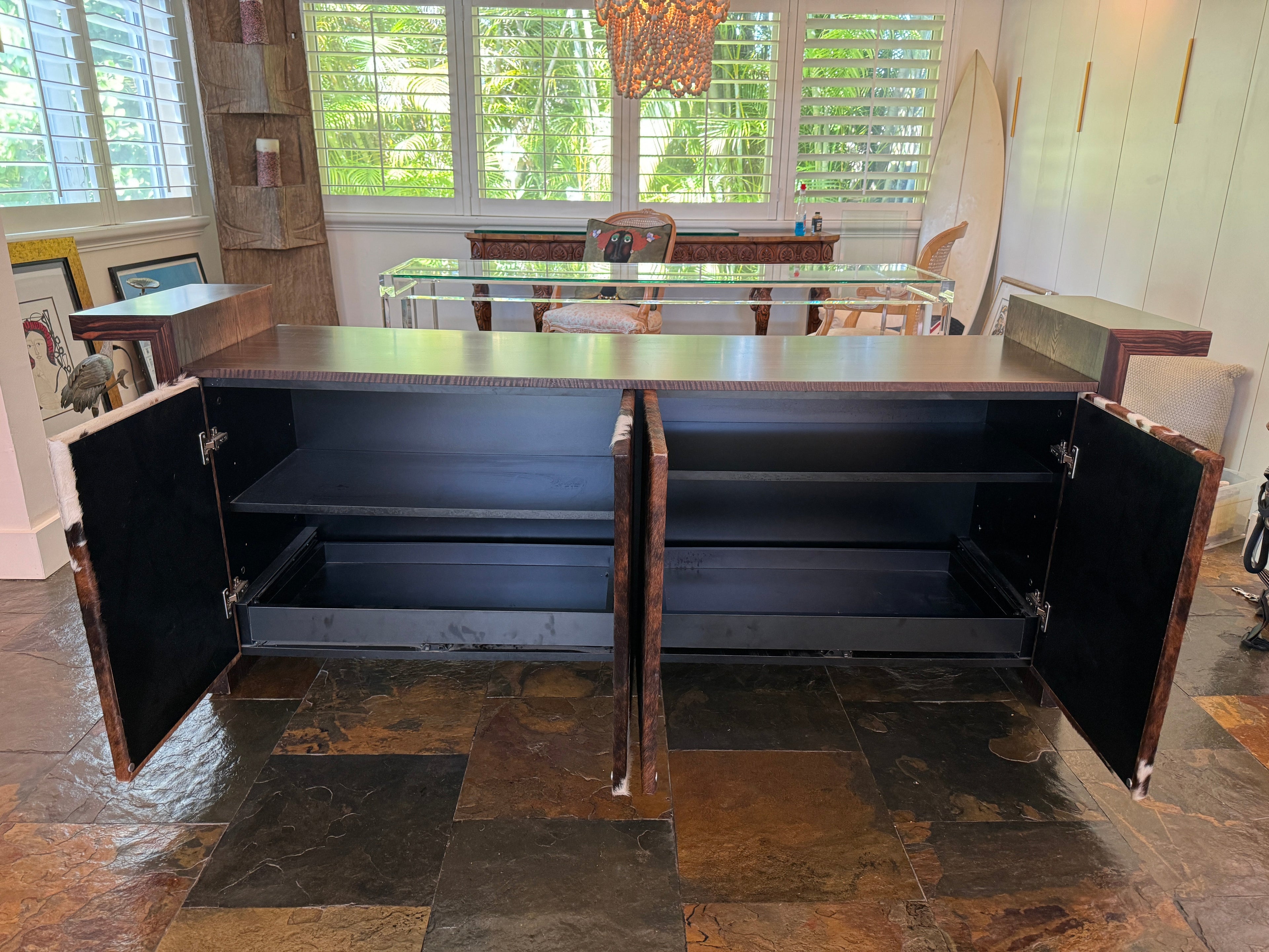 Custom Designed Cowhide Credenza / Buffet / Sideboard