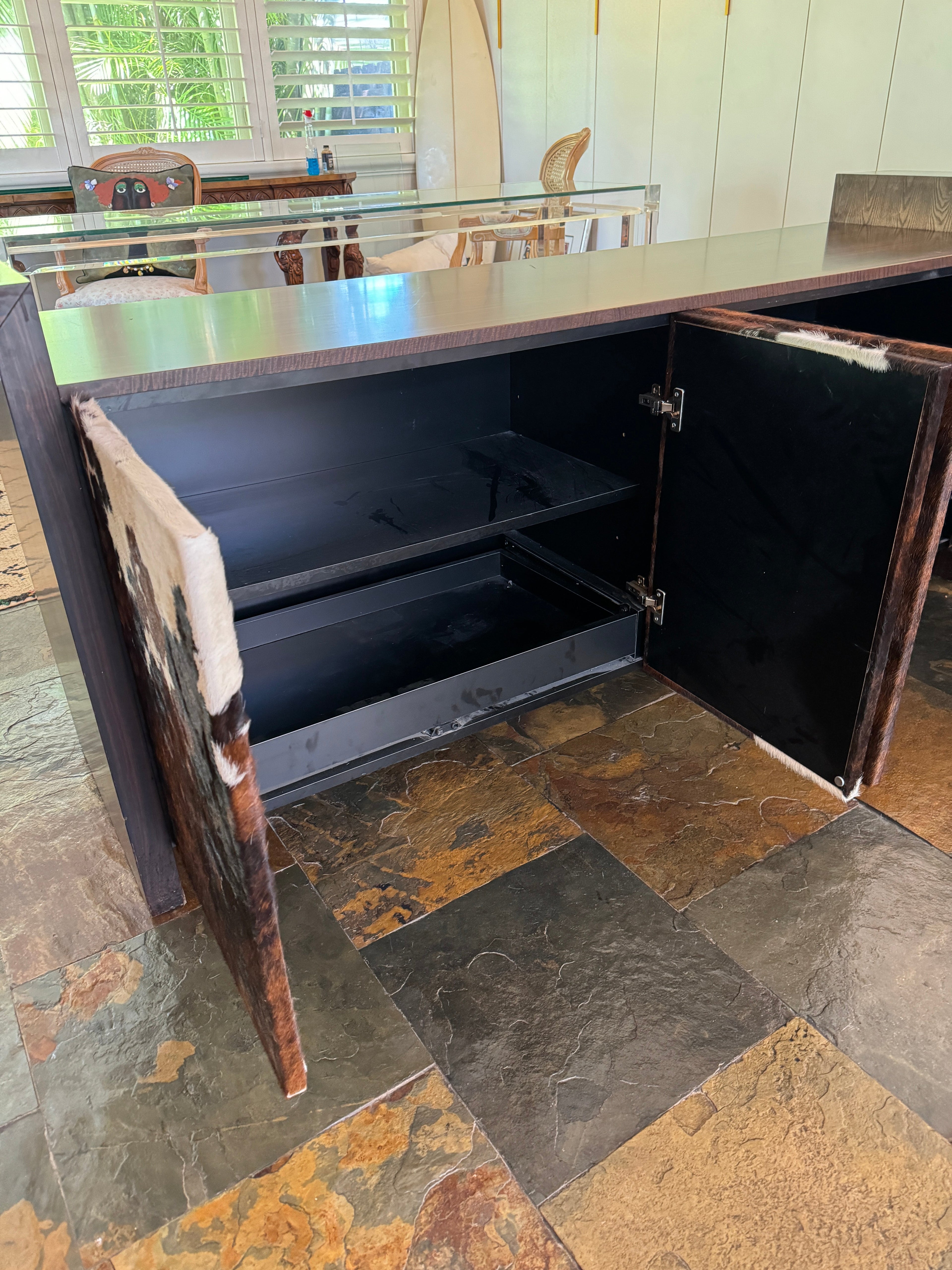 Custom Designed Cowhide Credenza / Buffet / Sideboard