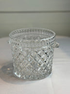 Vintage Crystal Glass Diamond Shaped Ice Bucket / Champagne Bucket with Handles