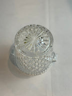 Vintage Crystal Glass Diamond Shaped Ice Bucket / Champagne Bucket with Handles