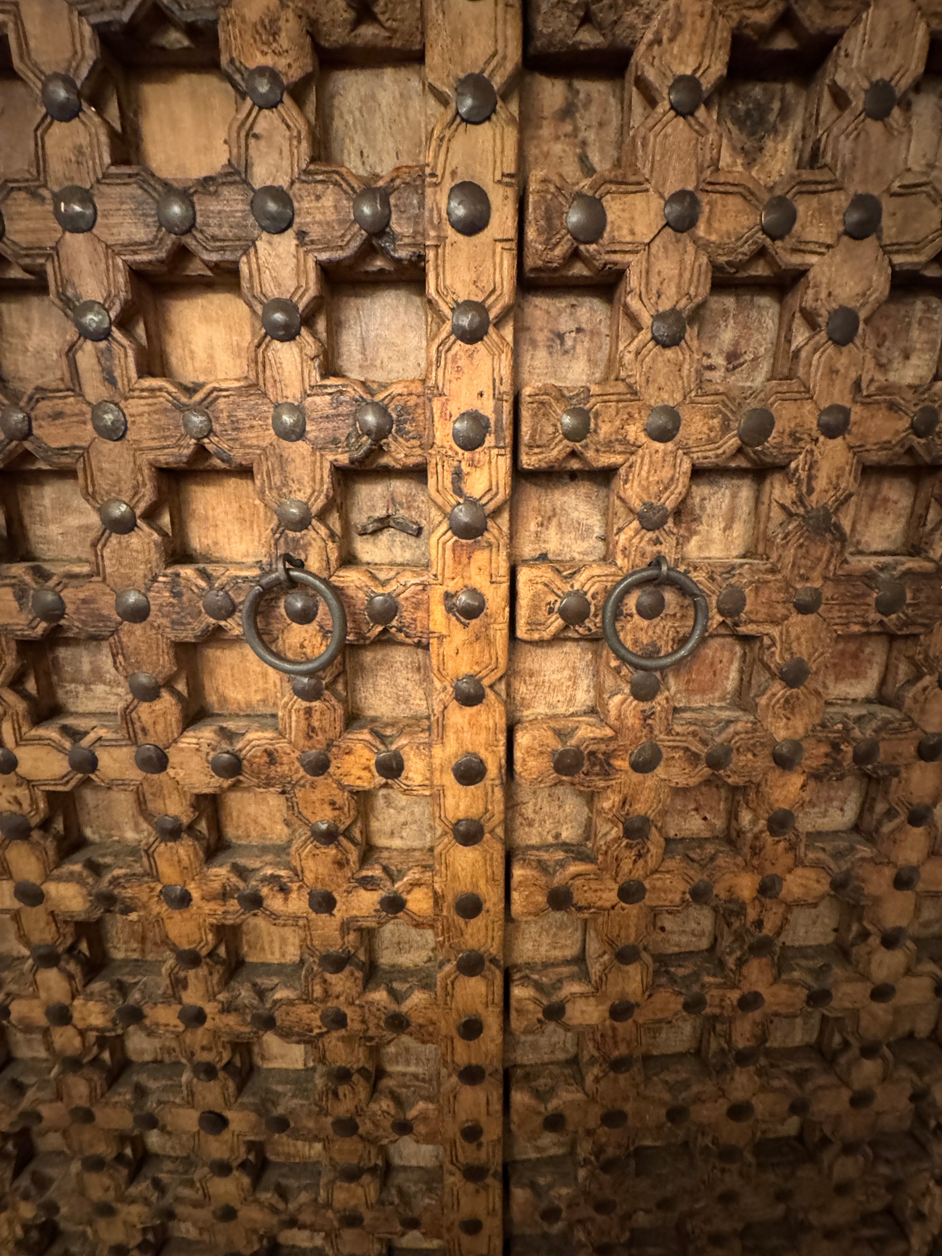 Antique Indian Teak Wood Door Corner Cabinet Armoire, TV Stand