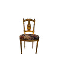 Antique French Louis XIV Gold Leaf Side Accent Harp Small Chair