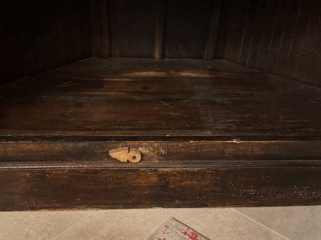 Antique Indian Teak Wood Door Corner Cabinet Armoire, TV Stand