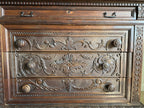 Antique Carved Italian Walnut Clawfoot Chest of Drawers with Marble Top