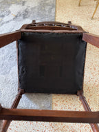 Antique 19th Century French Henry II Style Walnut Dining/Side/Accent Chairs With Suede Upholstery - Set of Two