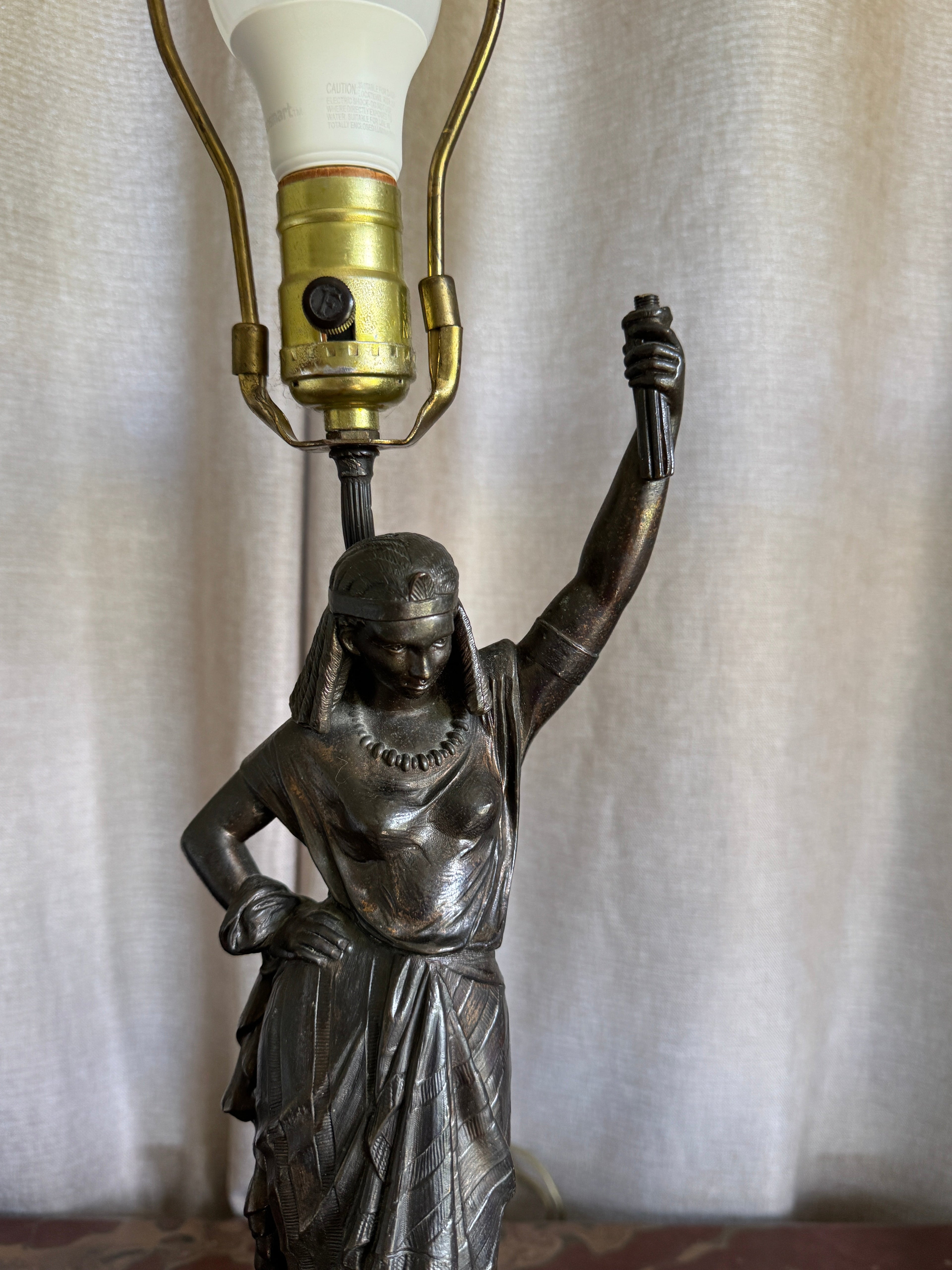 Vintage Victorian Statue Table Lamps - Set of Two