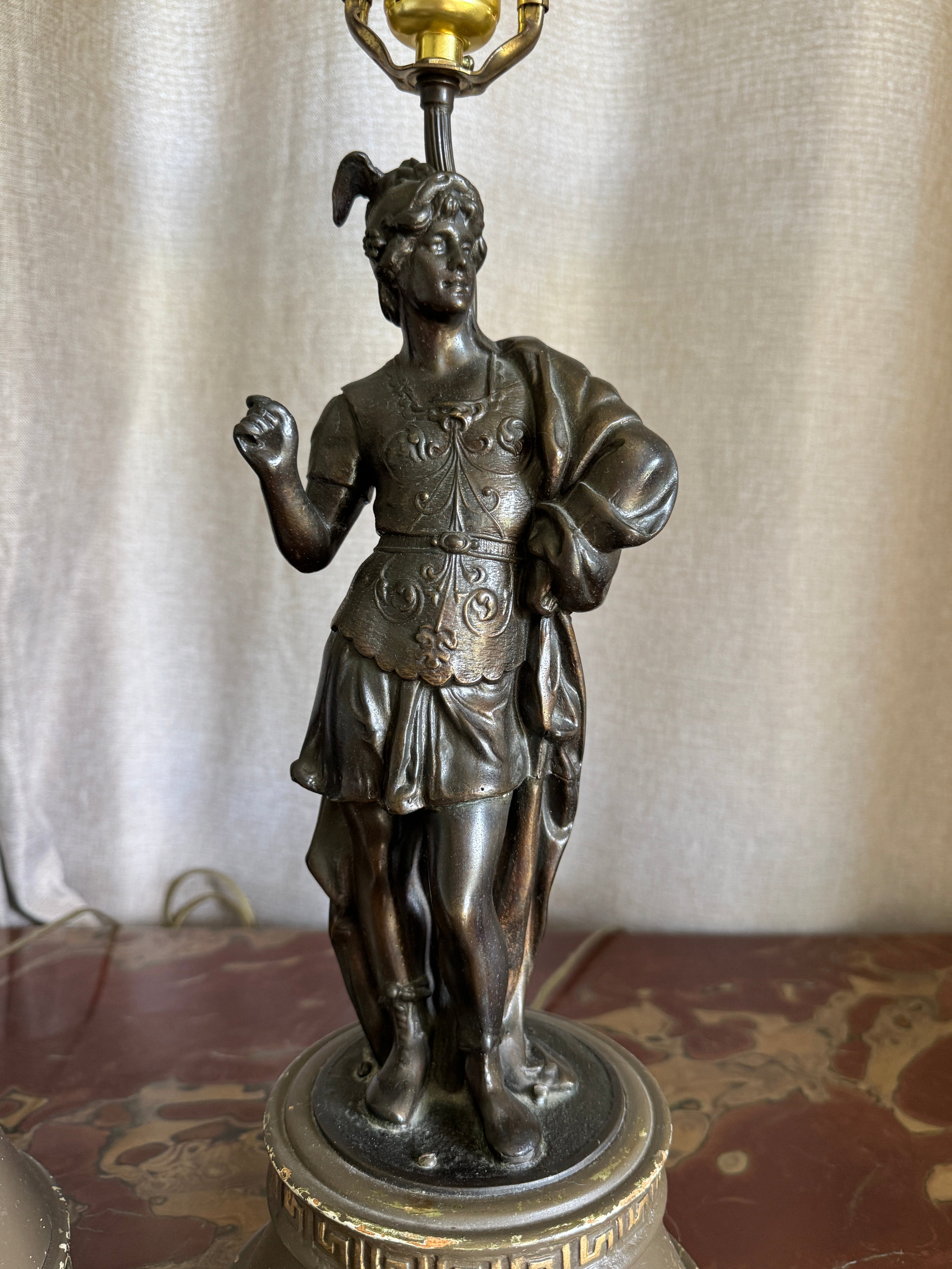 Vintage Victorian Statue Table Lamps - Set of Two