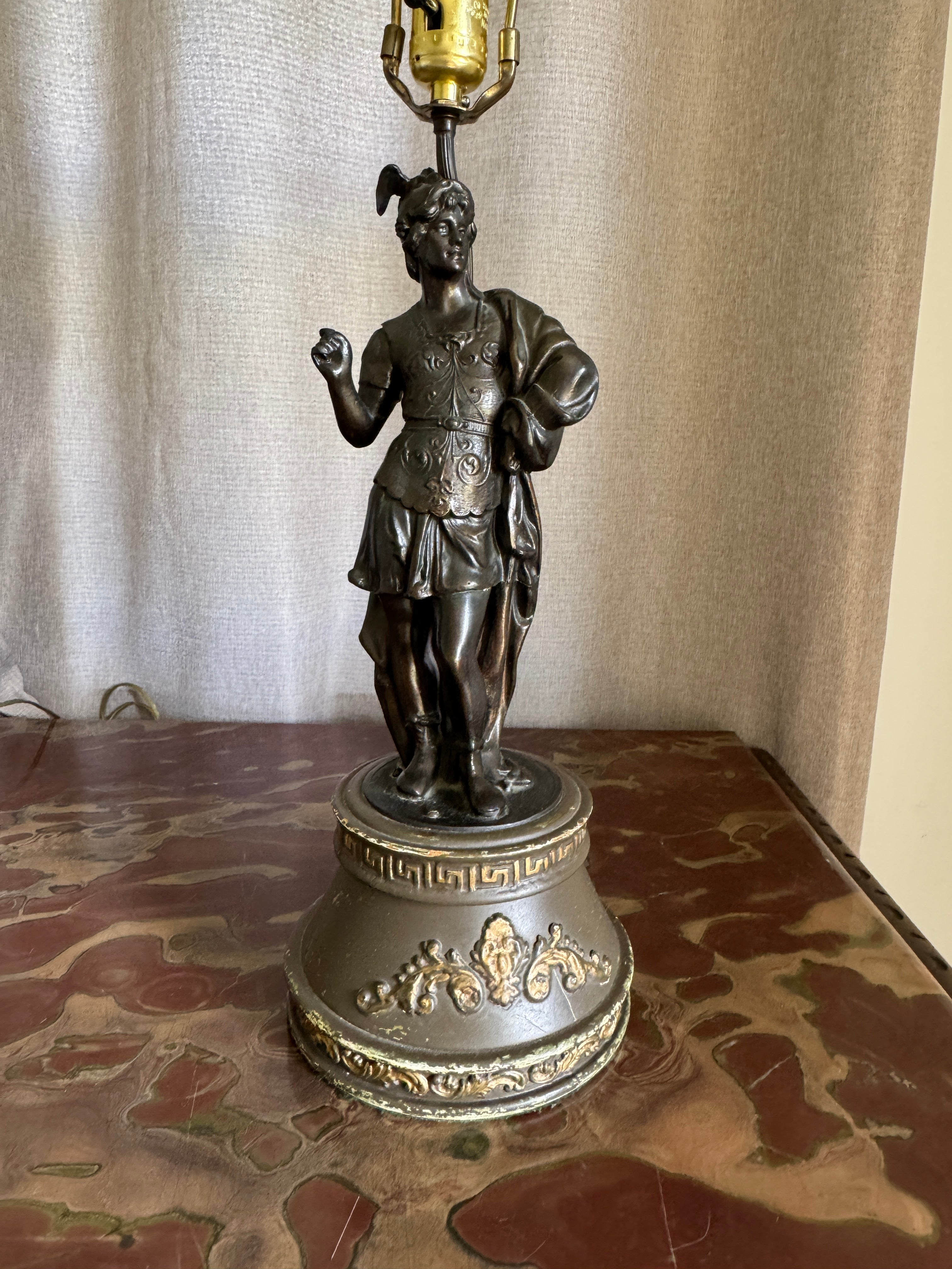Vintage Victorian Statue Table Lamps - Set of Two