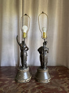Vintage Victorian Statue Table Lamps - Set of Two