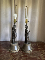 Vintage Victorian Statue Table Lamps - Set of Two