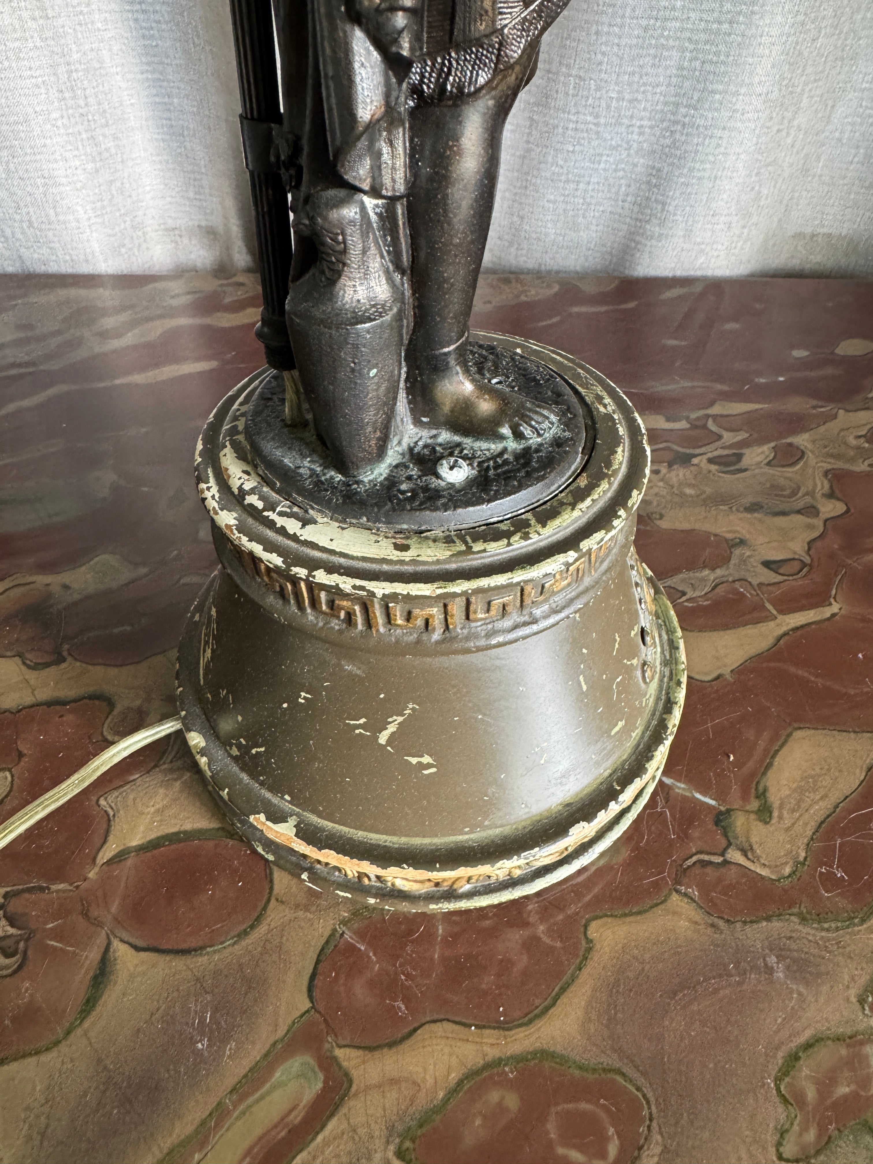 Vintage Victorian Statue Table Lamps - Set of Two
