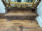 Antique Carved Italian Walnut Stand Mirror