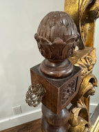 Antique Carved Italian Walnut Stand Mirror