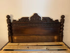 Antique Carved Italian Walnut Clawfoot European Queen Sized Bed