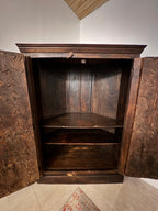 Antique Indian Teak Wood Door Corner Cabinet Armoire, TV Stand