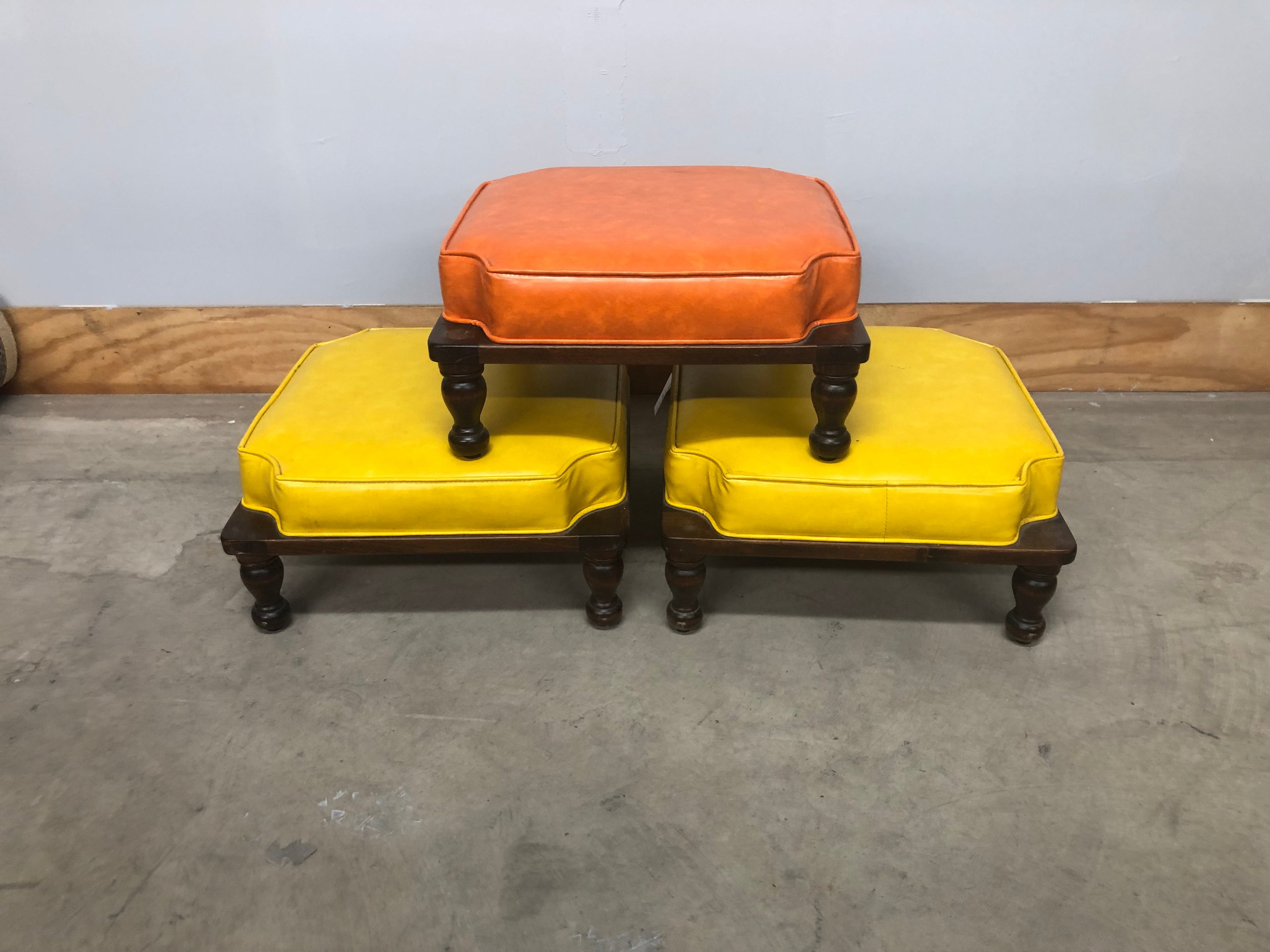 Vintage 1960s Ethan Allen Stacking Stools- Set of 3