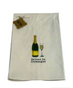 "Raised on Champagne" Kitchen or Bar Towel by Mudpie
