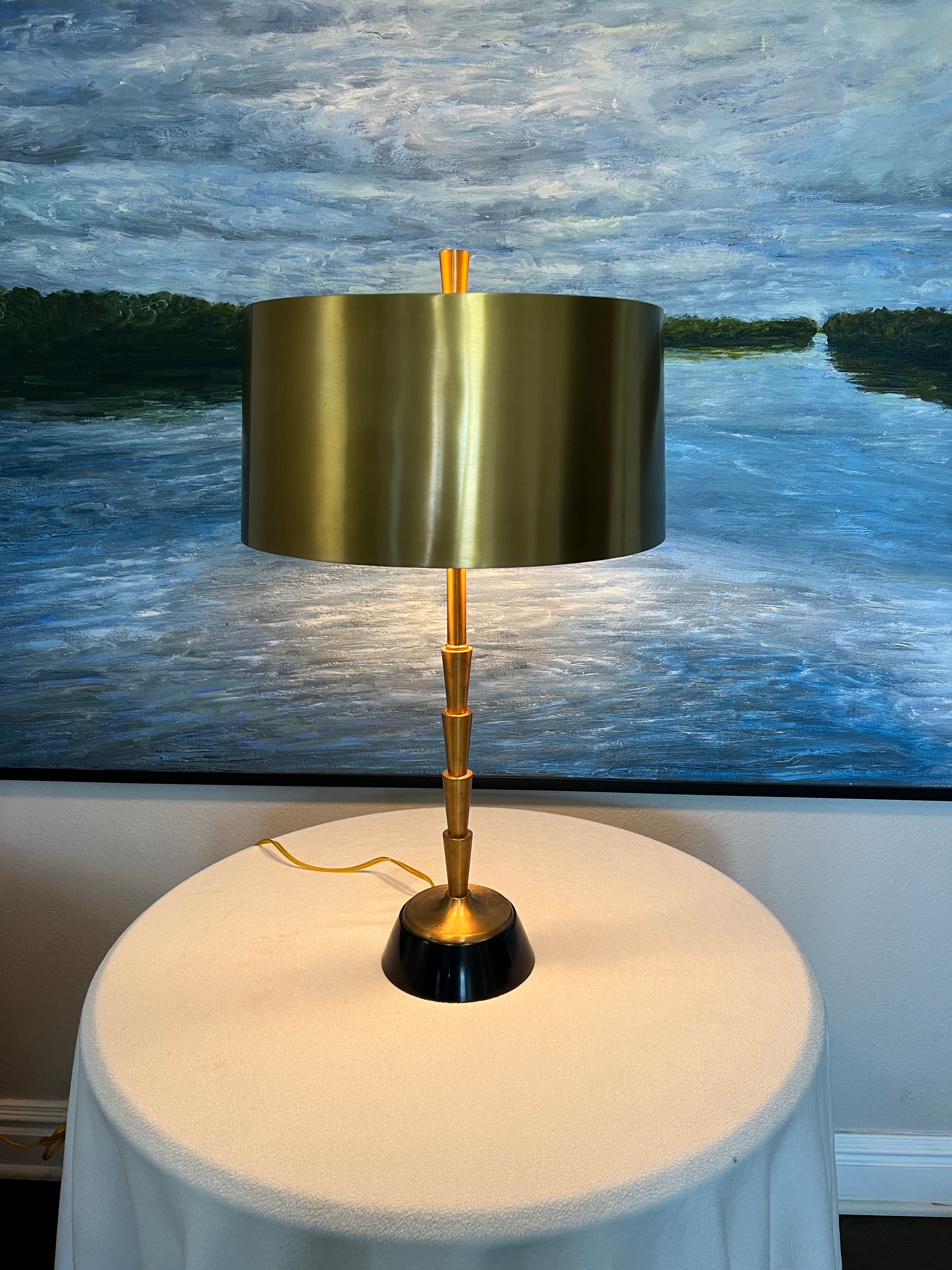 Global Views Brass Table Lamp with Brass Shade