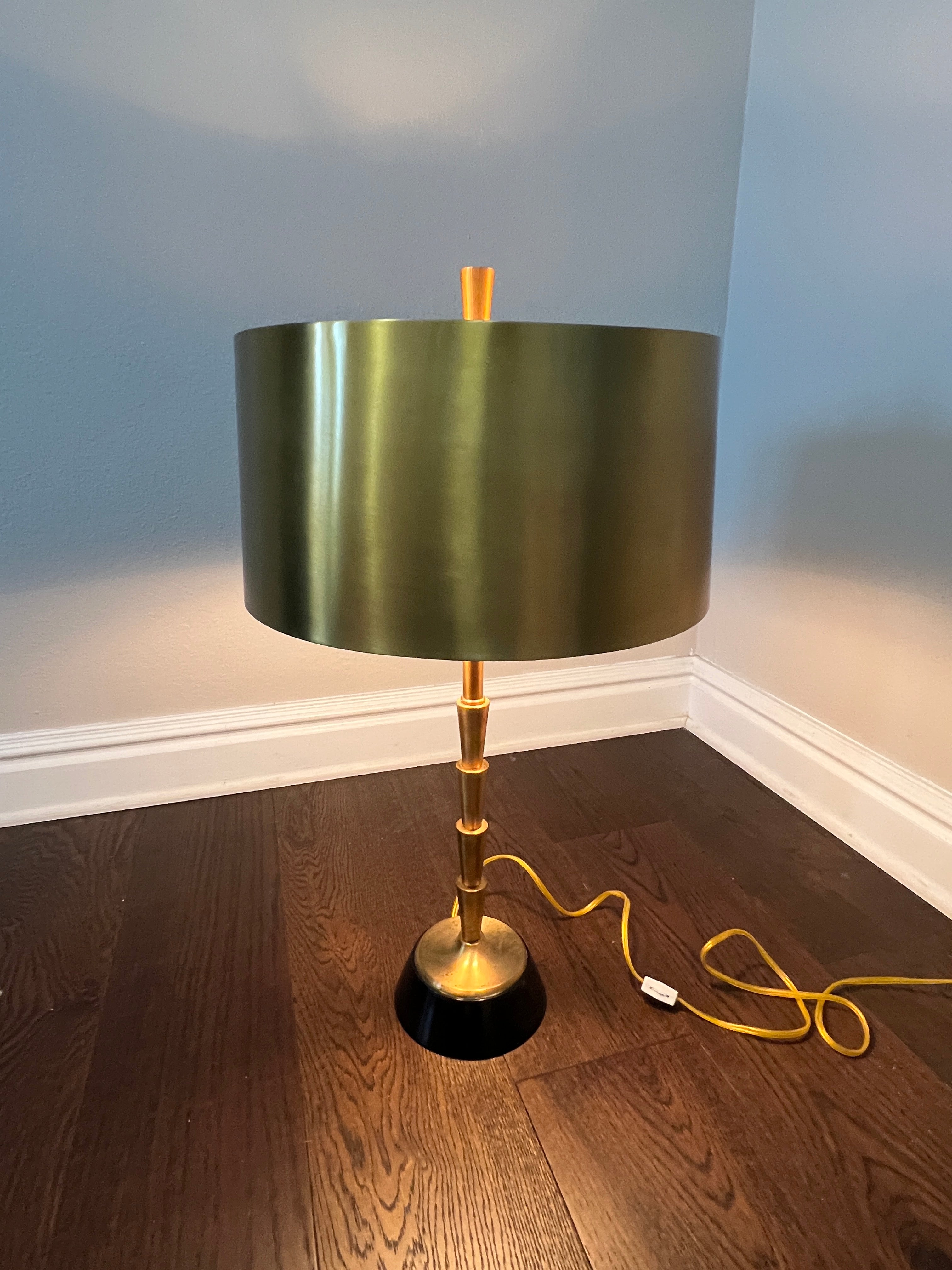 Global Views Brass Table Lamp with Brass Shade