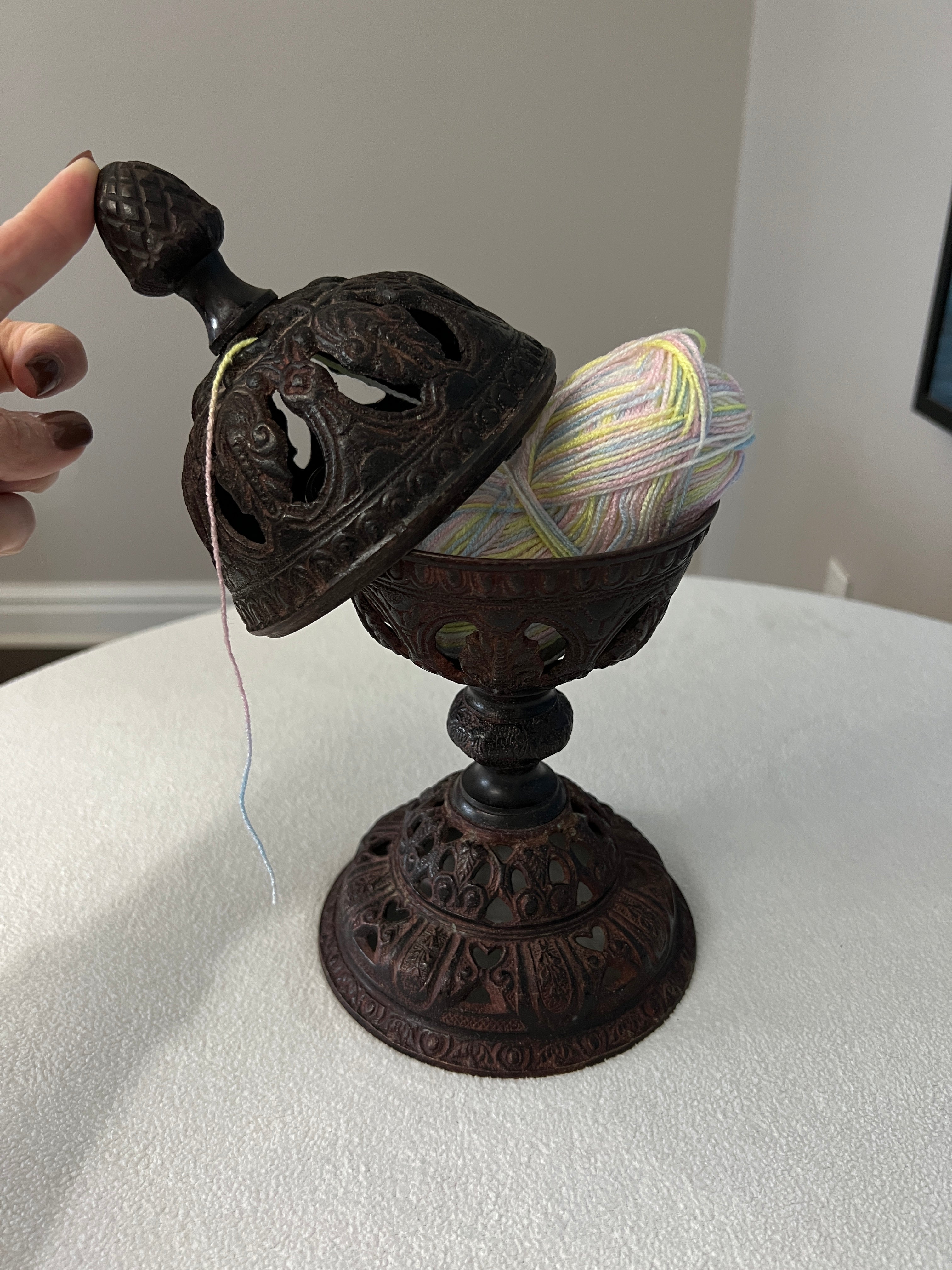 Antique Cast Iron Yarn Holder or Spinner