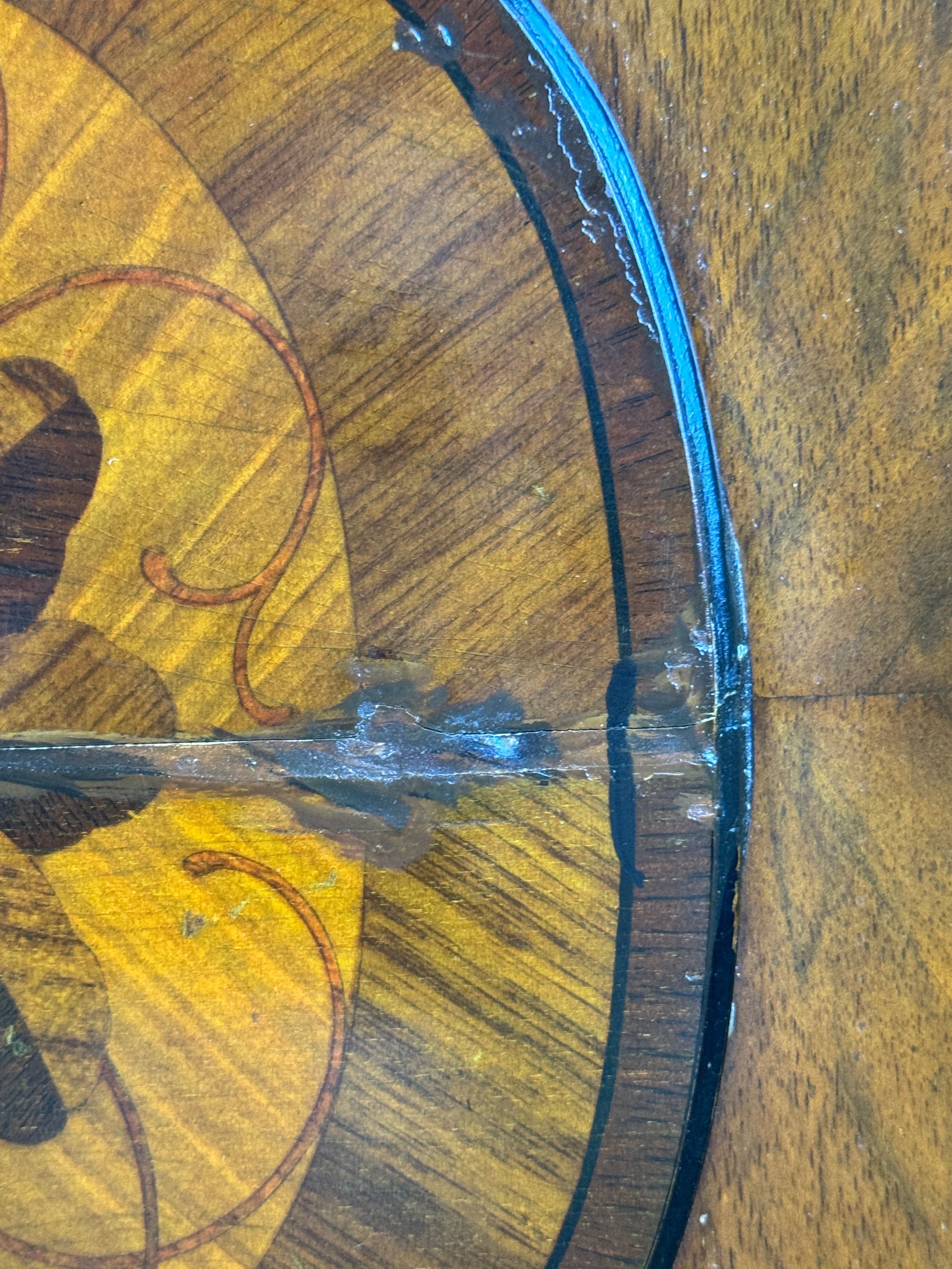 Antique Mahogany Highboy Cabinet / Bar Cabinet With Marquetry Inlays