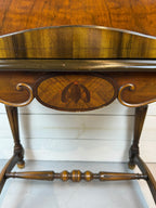 Antique Mahogany Highboy Cabinet / Bar Cabinet With Marquetry Inlays