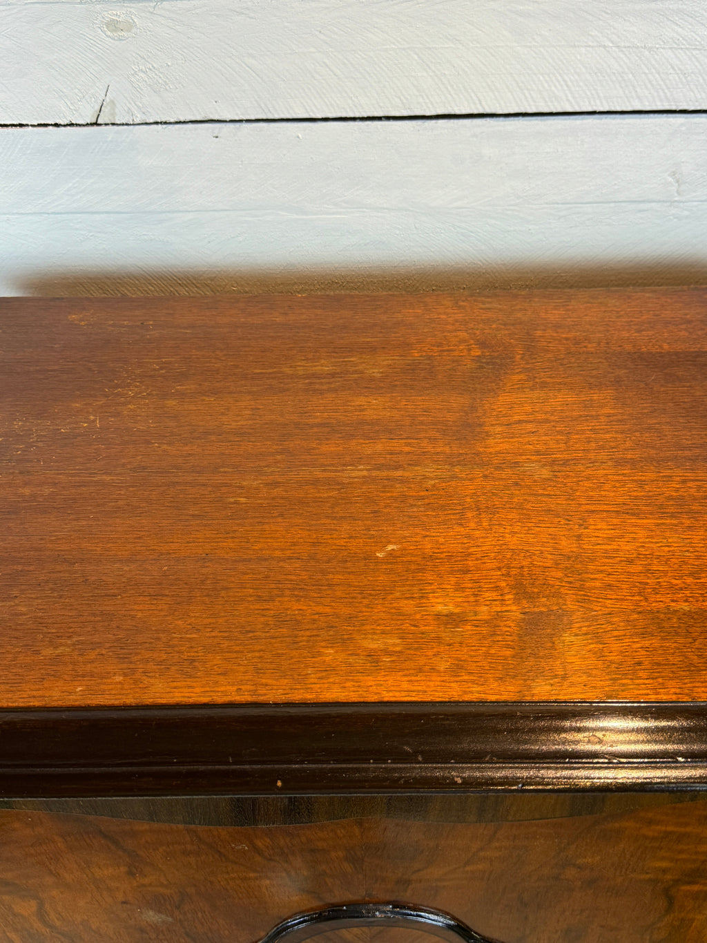 Antique Mahogany Highboy Cabinet / Bar Cabinet With Marquetry Inlays