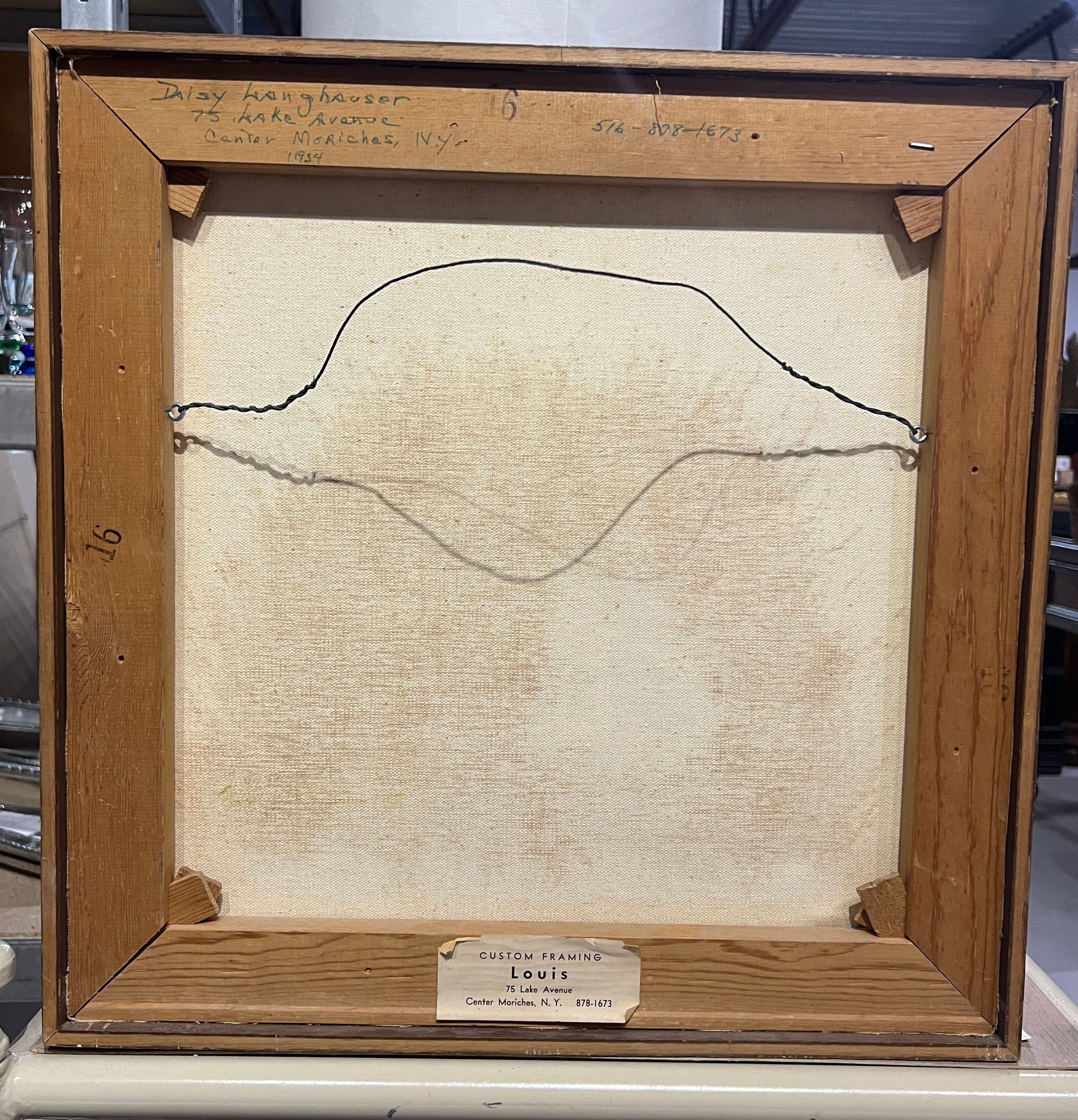 1930s Oil on Canvas - Girl Picking Flowers