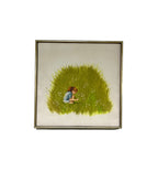 1930s Oil on Canvas - Girl Picking Flowers