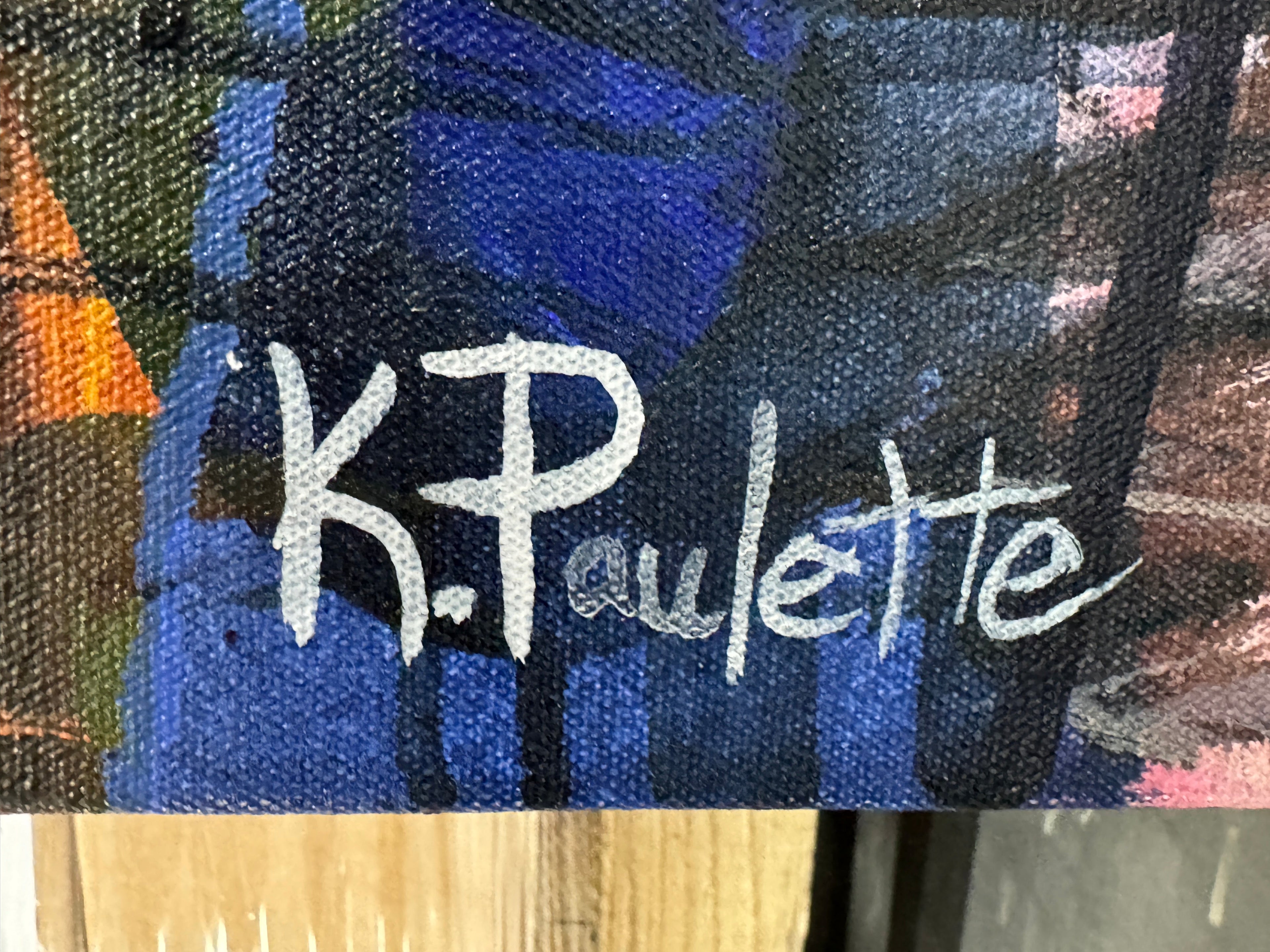 Miami Lights and Locomotion by Kent Paulette Authentic Original Acrylic on Canvas