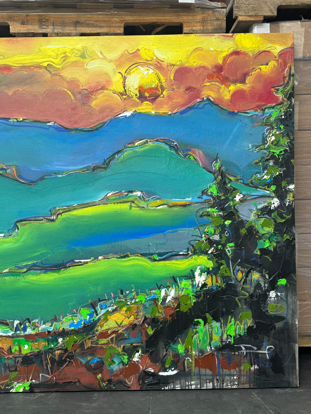 "North Carolina" by David "Dalo" Banegas, Signed - Authentic Original Acrylic on Canvas