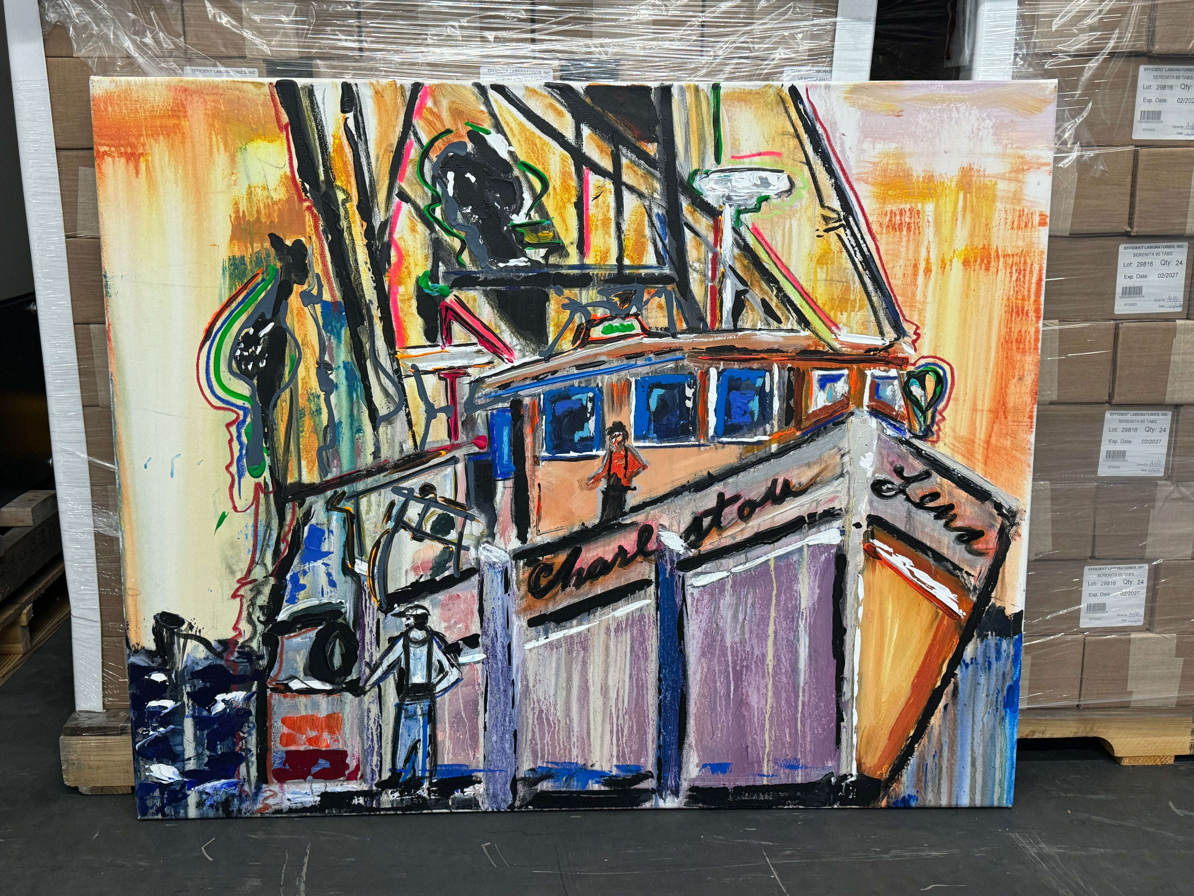 The Harbor by Angelo Accetturo - Authentic Original Acrylic on Canvas