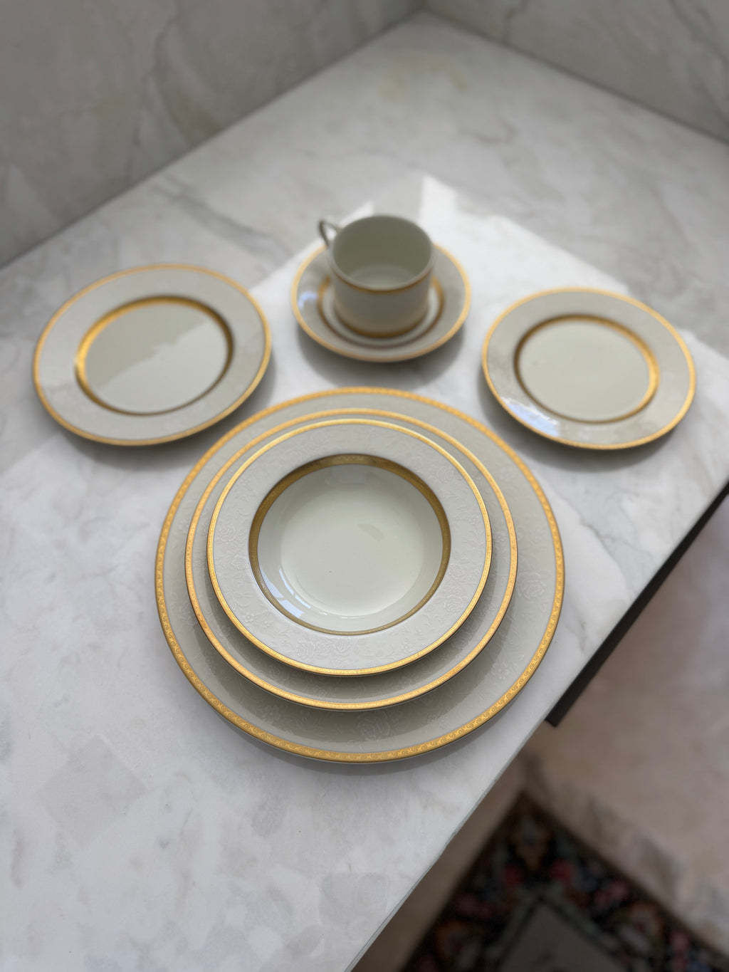 Late 20th Century Mikasa Antique Lace Fine China - 85 Pieces, 6 piece place setting