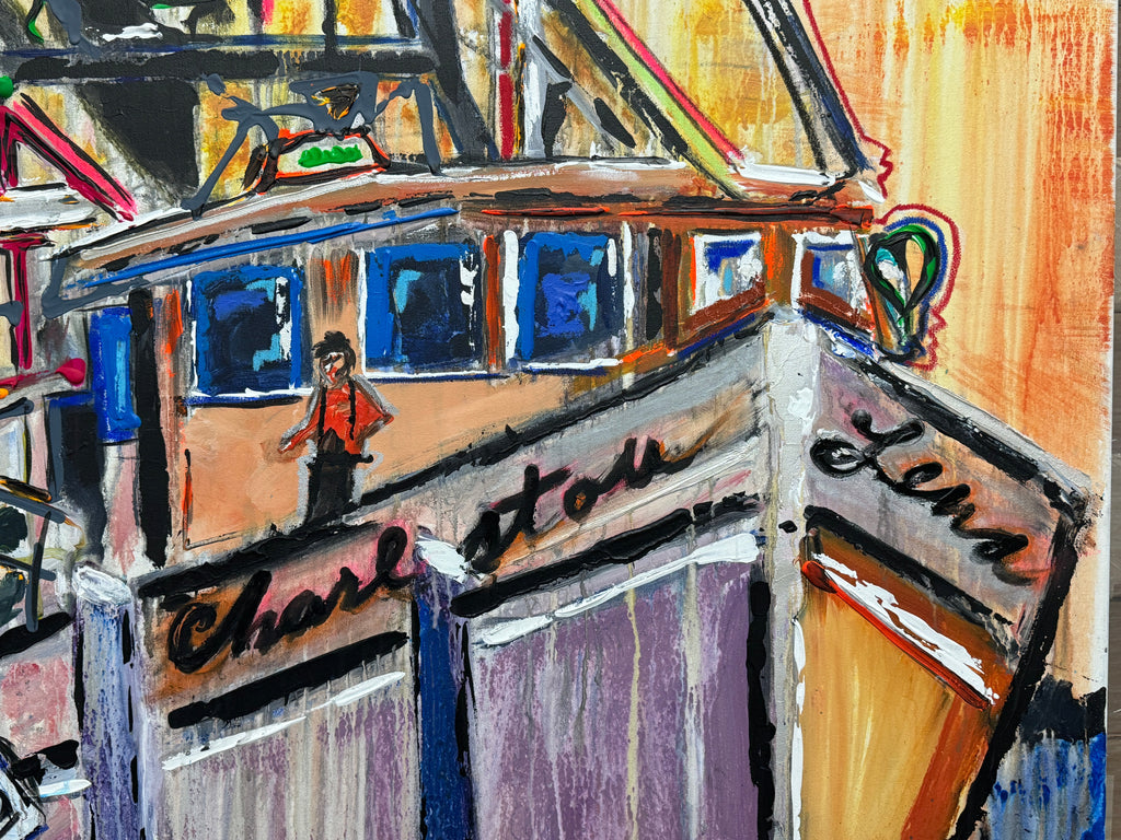 The Harbor by Angelo Accetturo - Authentic Original Acrylic on Canvas