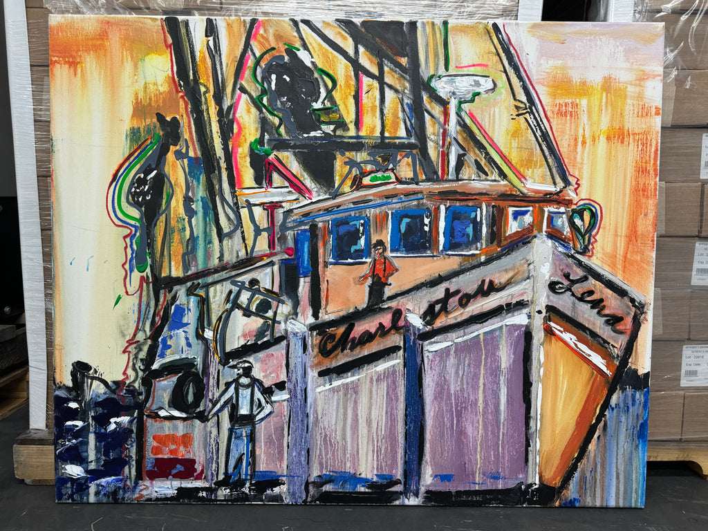 The Harbor by Angelo Accetturo - Authentic Original Acrylic on Canvas
