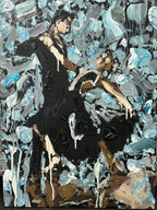 Chemistry at the Ballroom by Kent Paulette - Authentic Original Acrylic on Canvas - Dancers Painting