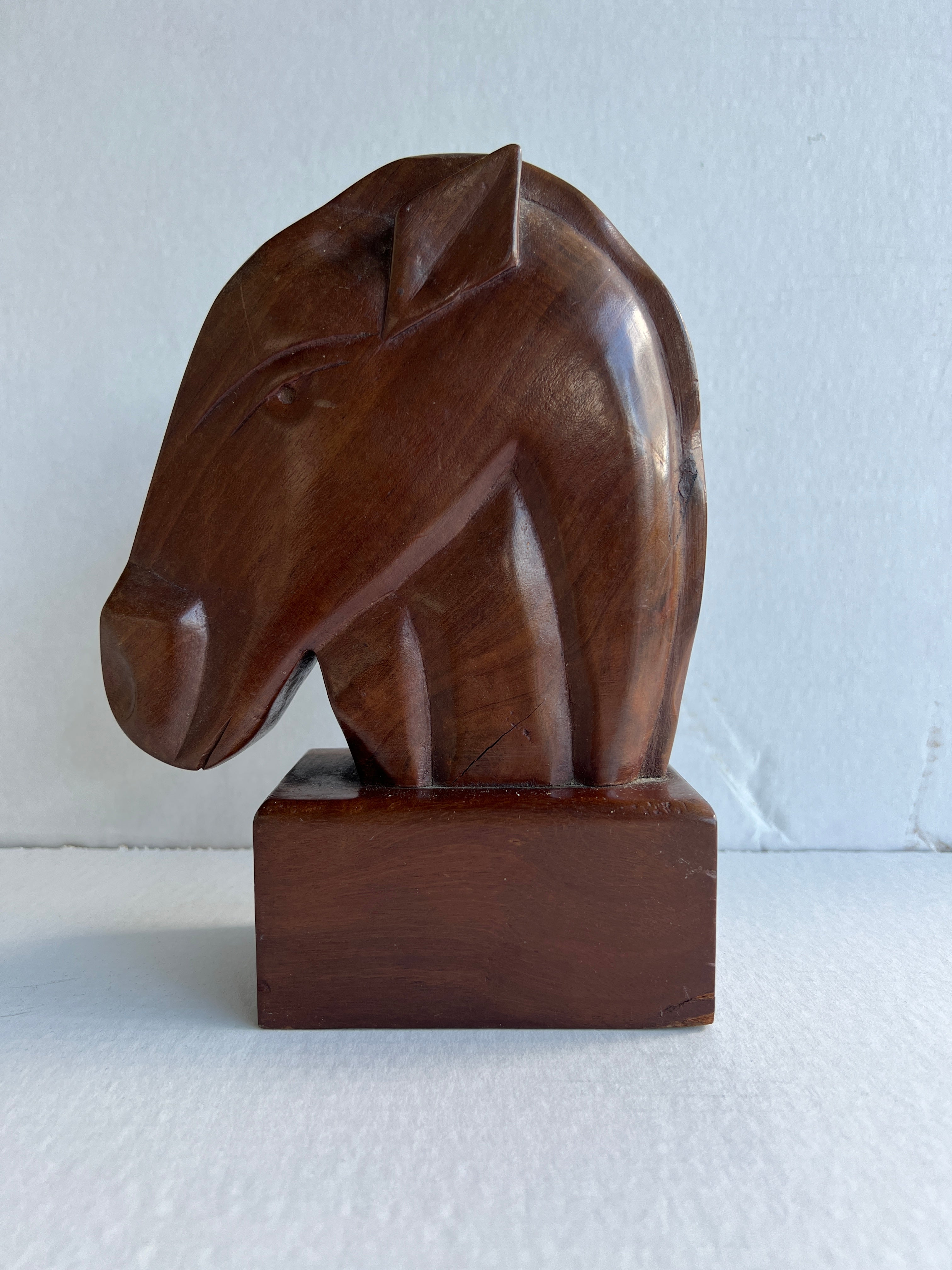 Hand Carved Mahogany Horse Head