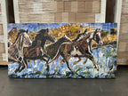 A River Run by Kent Paulette Authentic Original Acrylic on Canvas - Equestrian Horse Paintings - Big Sky Chic, Modern Cowboy, Western or Yellowstone Aesthetic
