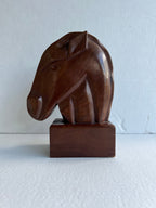 Hand Carved Mahogany Horse Head