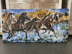 A River Run by Kent Paulette Authentic Original Acrylic on Canvas - Equestrian Horse Paintings - Big Sky Chic, Modern Cowboy, Western or Yellowstone Aesthetic