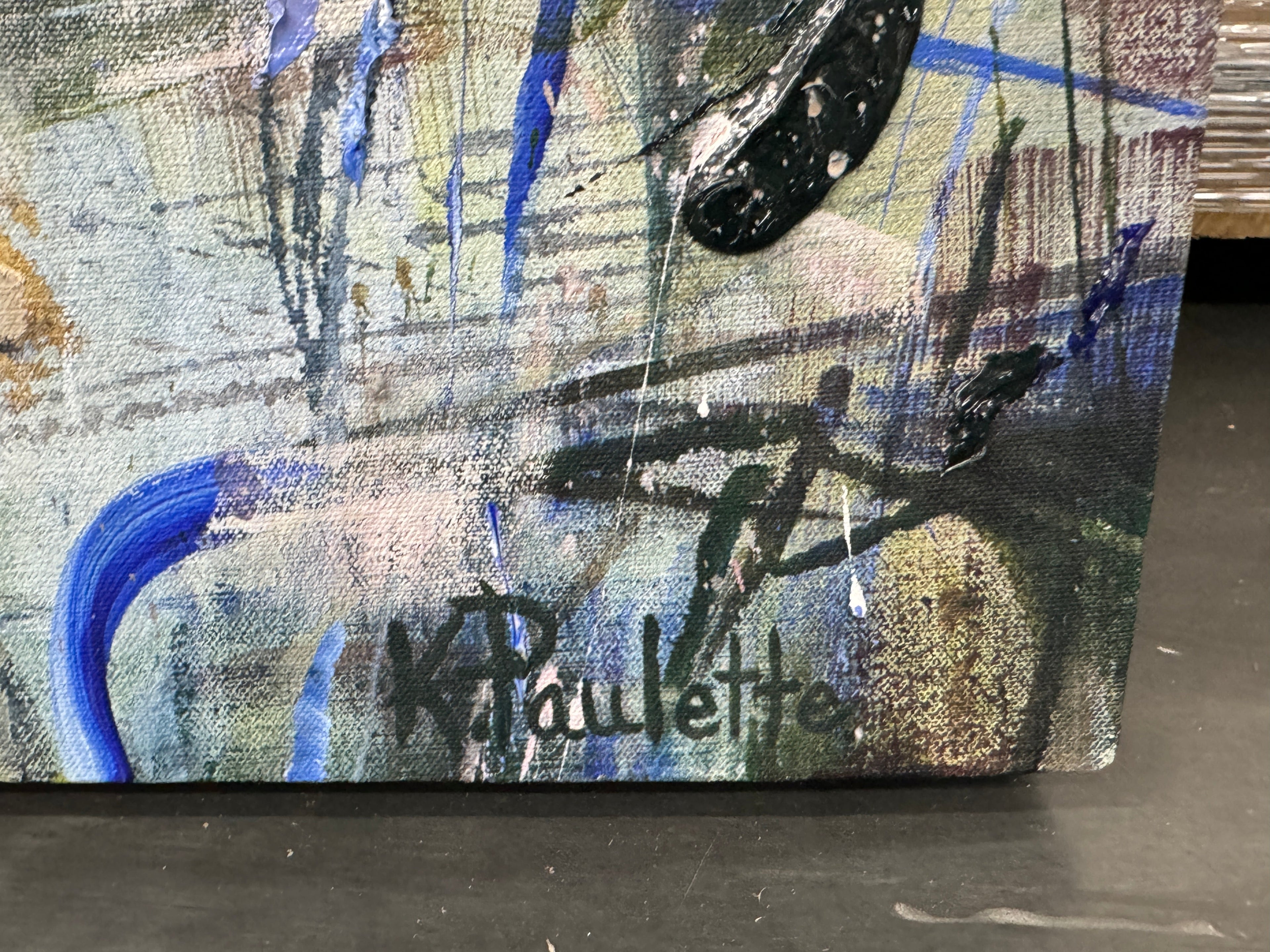 A River Run by Kent Paulette Authentic Original Acrylic on Canvas - Equestrian Horse Paintings - Big Sky Chic, Modern Cowboy, Western or Yellowstone Aesthetic