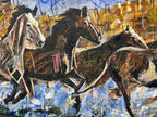 A River Run by Kent Paulette Authentic Original Acrylic on Canvas - Equestrian Horse Paintings - Big Sky Chic, Modern Cowboy, Western or Yellowstone Aesthetic