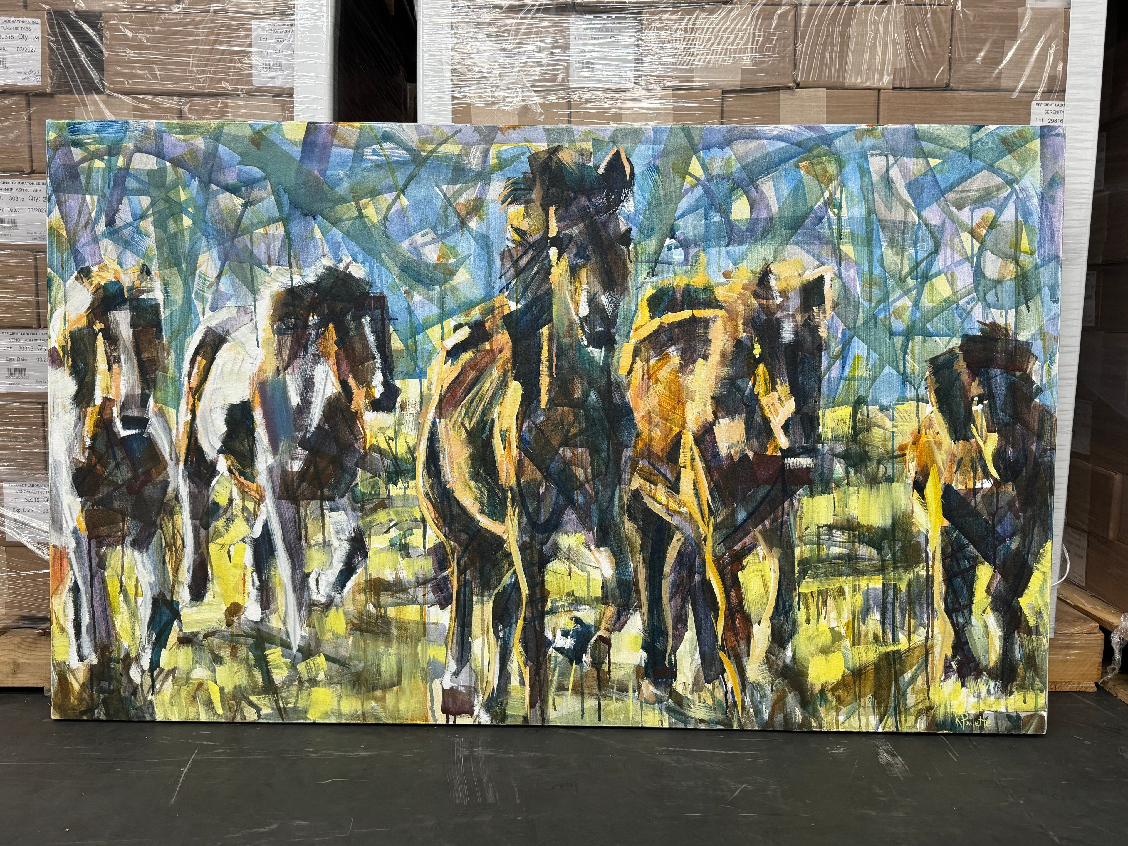 A Shaman's Dream by Kent Paulette - Authentic Original Acrylic on Canvas - Horse Painting