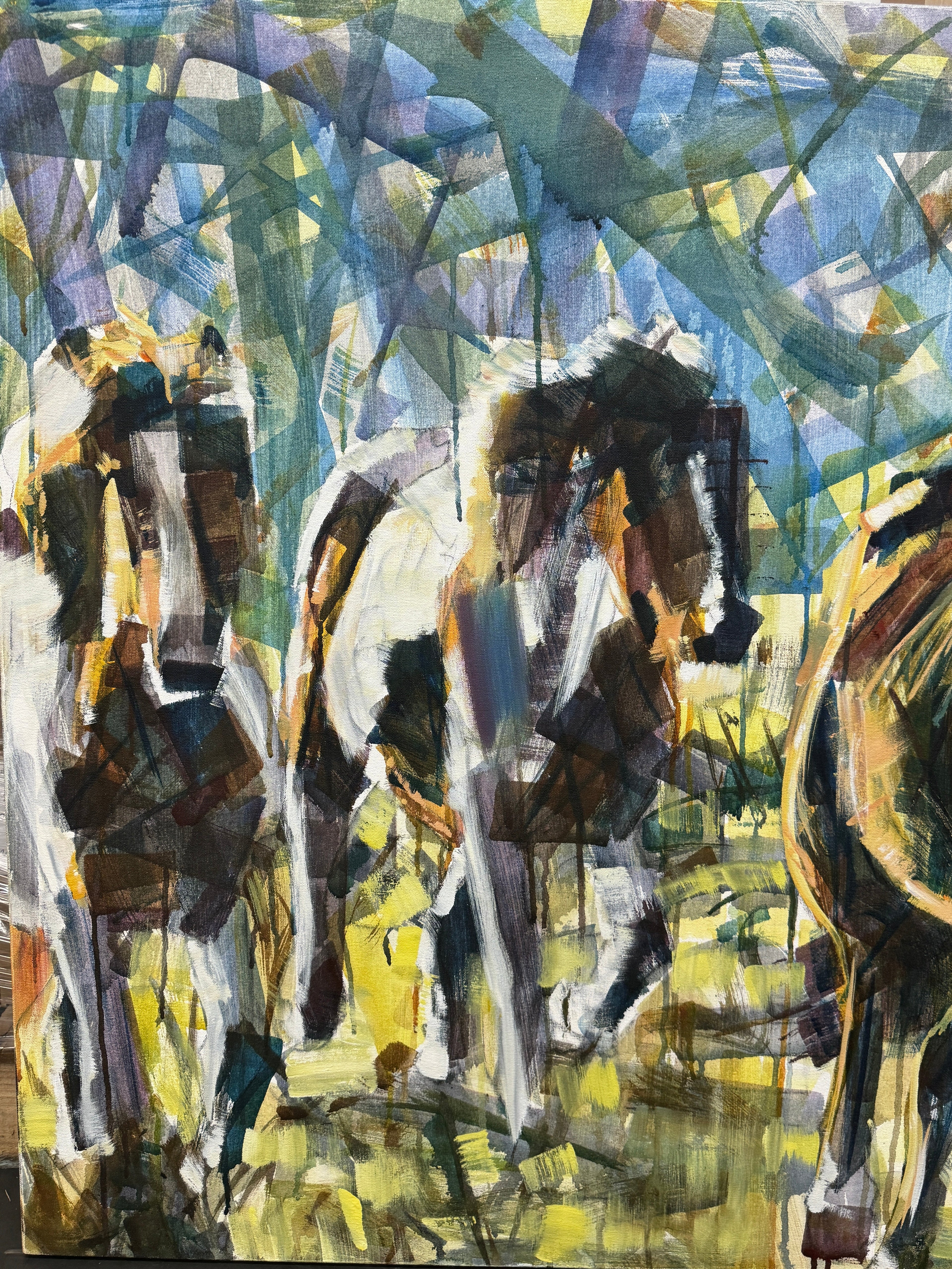 A Shaman's Dream by Kent Paulette - Authentic Original Acrylic on Canvas - Horse Painting